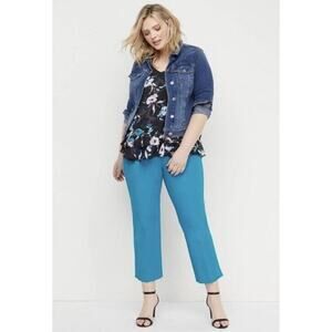 Lane Bryant The Allie Skinny Ankle Crop Aqua Pants Sexy Stretch Women Sz 28 NWT